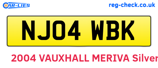 NJ04WBK are the vehicle registration plates.