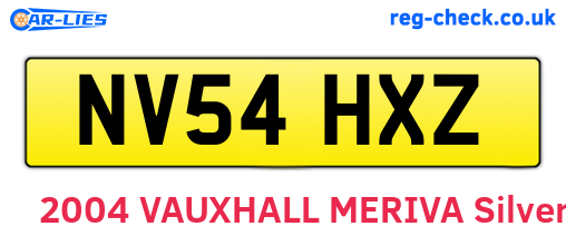 NV54HXZ are the vehicle registration plates.