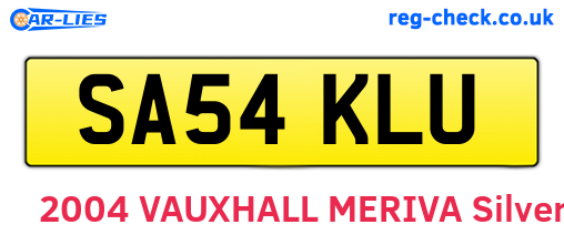 SA54KLU are the vehicle registration plates.