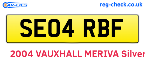 SE04RBF are the vehicle registration plates.