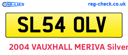 SL54OLV are the vehicle registration plates.