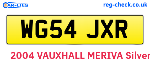 WG54JXR are the vehicle registration plates.