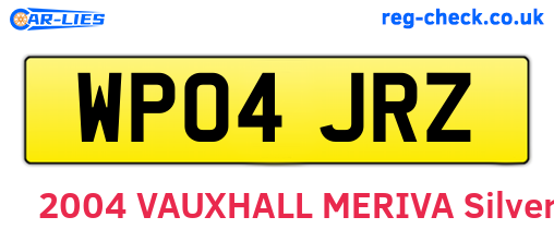 WP04JRZ are the vehicle registration plates.