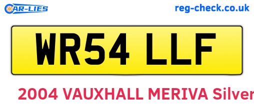WR54LLF are the vehicle registration plates.