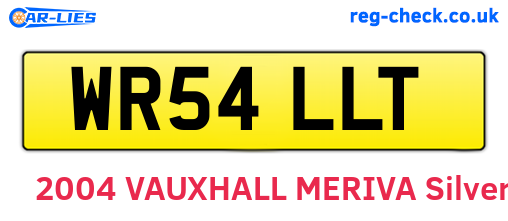 WR54LLT are the vehicle registration plates.