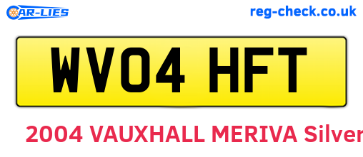 WV04HFT are the vehicle registration plates.