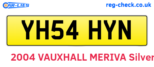 YH54HYN are the vehicle registration plates.