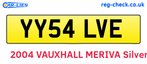 YY54LVE are the vehicle registration plates.
