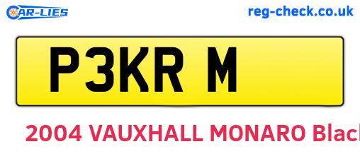 P3KRM are the vehicle registration plates.