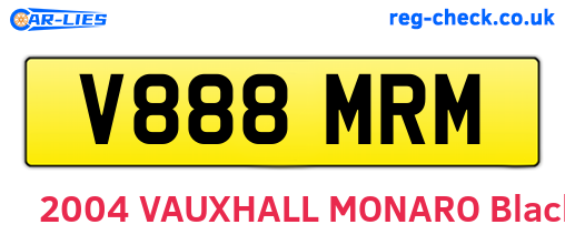 V888MRM are the vehicle registration plates.
