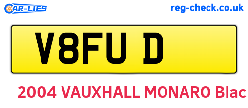 V8FUD are the vehicle registration plates.