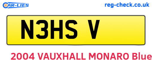 N3HSV are the vehicle registration plates.