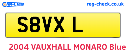 S8VXL are the vehicle registration plates.