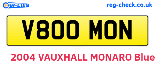 V800MON are the vehicle registration plates.