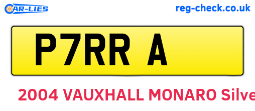 P7RRA are the vehicle registration plates.