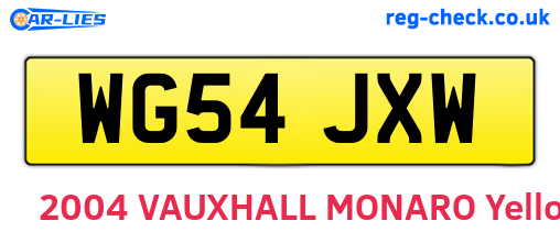 WG54JXW are the vehicle registration plates.