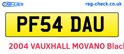 PF54DAU are the vehicle registration plates.