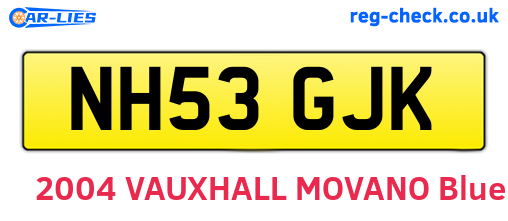 NH53GJK are the vehicle registration plates.