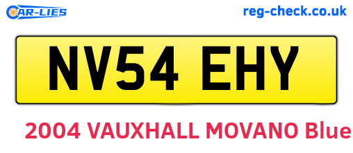 NV54EHY are the vehicle registration plates.