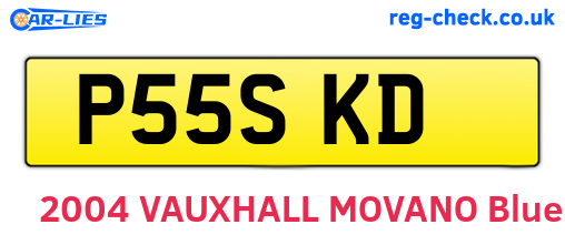 P55SKD are the vehicle registration plates.