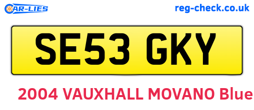 SE53GKY are the vehicle registration plates.