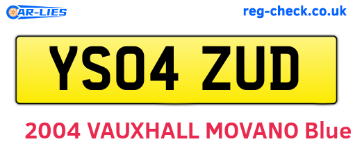 YS04ZUD are the vehicle registration plates.