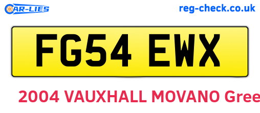 FG54EWX are the vehicle registration plates.