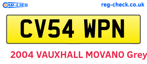 CV54WPN are the vehicle registration plates.