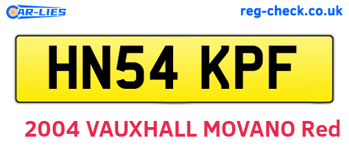HN54KPF are the vehicle registration plates.