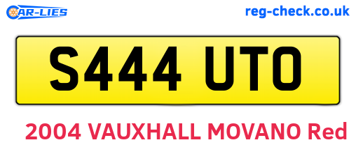 S444UTO are the vehicle registration plates.