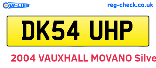DK54UHP are the vehicle registration plates.