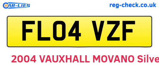 FL04VZF are the vehicle registration plates.