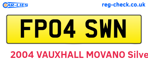 FP04SWN are the vehicle registration plates.