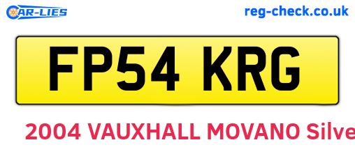 FP54KRG are the vehicle registration plates.