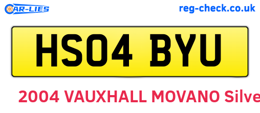 HS04BYU are the vehicle registration plates.