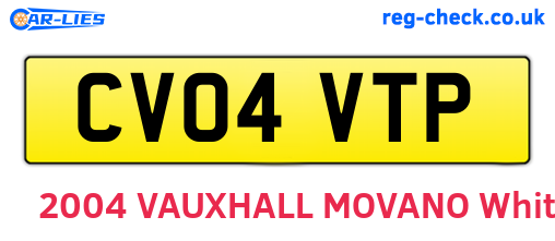 CV04VTP are the vehicle registration plates.