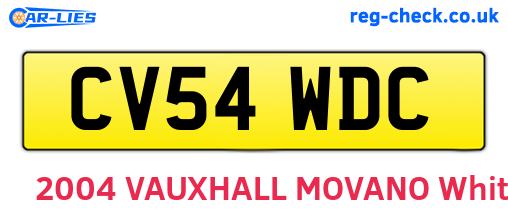 CV54WDC are the vehicle registration plates.