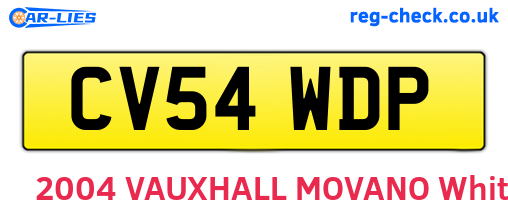 CV54WDP are the vehicle registration plates.