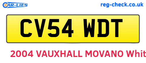 CV54WDT are the vehicle registration plates.