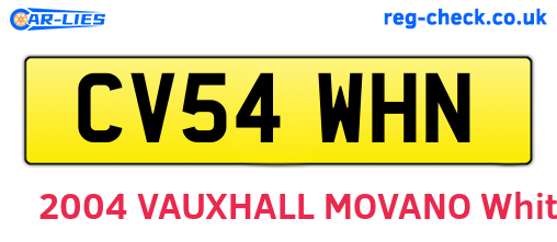 CV54WHN are the vehicle registration plates.