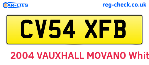 CV54XFB are the vehicle registration plates.