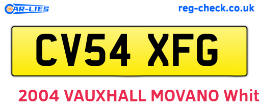 CV54XFG are the vehicle registration plates.