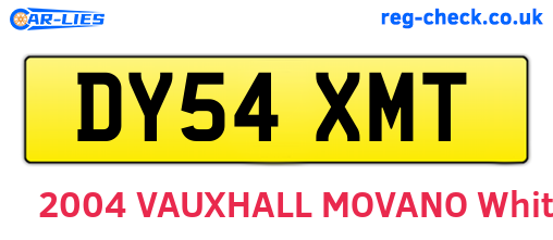 DY54XMT are the vehicle registration plates.