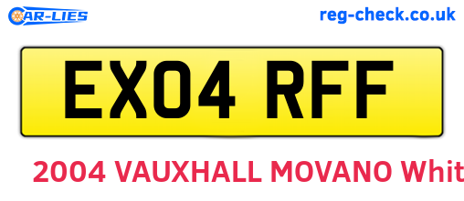 EX04RFF are the vehicle registration plates.