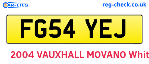 FG54YEJ are the vehicle registration plates.