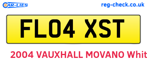 FL04XST are the vehicle registration plates.