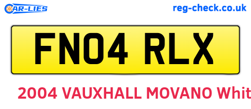 FN04RLX are the vehicle registration plates.