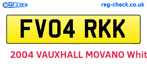 FV04RKK are the vehicle registration plates.