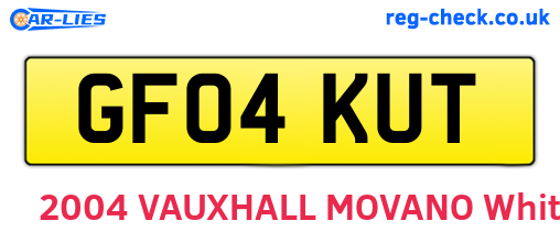 GF04KUT are the vehicle registration plates.