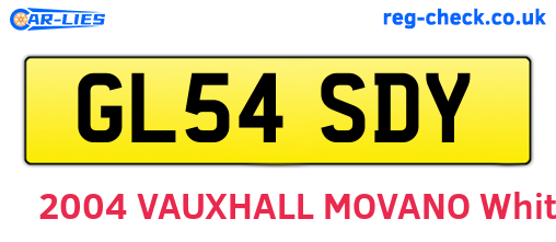 GL54SDY are the vehicle registration plates.